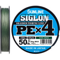 Шнур Sunline Siglon PE н4 150m 3.0/0.296mm 50lb/22.0kg Dark Green (1658.09.25)