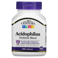 Пробіотики 21st Century Суміш пробіотиків, Acidophilus, 100 капсул (CEN-21339)