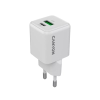 Зарядний пристрій Canyon CU20AC GaN 20W 1xPD 1xQC EU White (CNS-CUW20AC)