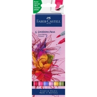 Художній маркер Faber-Castell набір акварельних двосторонніх Goldfaber Aqua Dual Marker Flowers, 6 кольорів (32314)