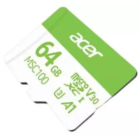 Карта пам'яті Acer 64GB microSD MSC100 /U3/V30/A1/C10 R 100MB/s / Write 30MB/s (BL.9BWWA.336)