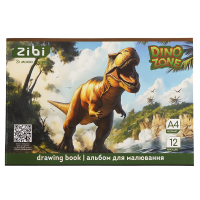 Альбом для малювання ZiBi А4 DINO, 12 аркушів на скобі (ZB.1421-16)
