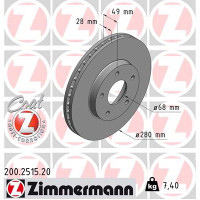 Гальмівний диск ZIMMERMANN 200.2515.20