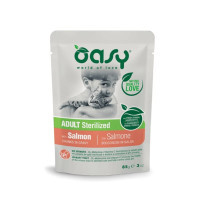 Вологий корм для кішок OASY Adult Sterilized з лососем 85 г (8053017343808)