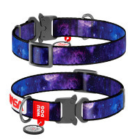 Нашийник для тварин WAUDOG Nylon з QR-паспортом "NASA21" металева пряжка-фастекс M (4507-0148)