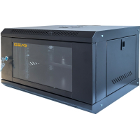 Шафа настінна GEAR 6U 19'' 600x600x350 мм, + полка 19", black (GWMSN-6U-600-600)