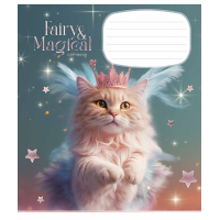 Зошит Школярик Fairy cats 18 аркушів клітинка (018-3316K)