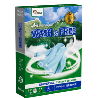 Пральний порошок Wash&Free Universal Гірська свіжість Для ручного прання 400 г (4262396143334)
