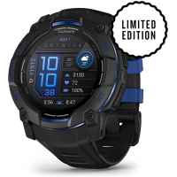Смарт-годинник Garmin Instinct 3, 50mm, AMOLED, Black with Bolt Blue Accents, GPS смарт-годинник (010-03020-03)
