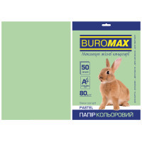 Папір Buromax А4, 80g, PASTEL green, 50sh (BM.2721250-15)