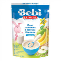 Дитяча каша Bebi Premium молочна пшенична з яблуком та бананом +6 міс. 200 г (8606019654344)