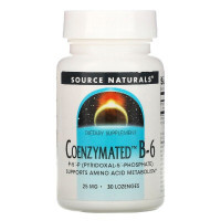 Антиоксидант Source Naturals Коензим Вітаміну B6, 25 мг, Coenzymated™ Vitamin B-6, 30 таблеток для (SN0940)