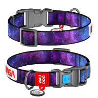 Нашийник для тварин WAUDOG Nylon з QR-паспортом "NASA21" пластиковий фастекс XL (4504-0148)