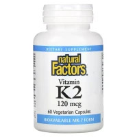Вітамін Natural Factors Вітамін К2, 120 мкг, Vitamin K2, 60 вегетаріанських капсул (NFS-01294)