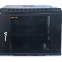 Шафа настінна GEAR 9U 19'' 600x600x500 мм, + полка 19", black (GWMSN-9U-600-600)