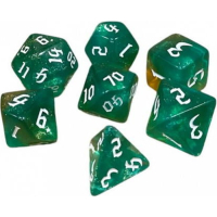 Набір кубиків для настільних ігор Games 7 Days Double Glitter 7 Dice Set - Aqua-Gold (g7dglitdc04)