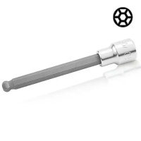 Торцева головка Toptul шестигранник HEX 8 мм 140мм 1/2" з кулею (BCSA1608)