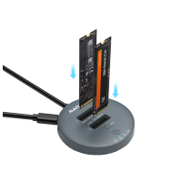 Док-станція для накопичувачів Maiwo 2*NVMe M.2 SSD to USB3.2 Gen2 USB-C 10Gbps (K3026P2 grey)