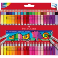 Фломастери Faber-Castell двосторонні Double-ended Fibre tip, 40 кольорів (32421)