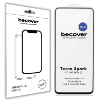 Скло захисне BeCover 10D Tecno Spark 40 4G (KM5) Black (714923)