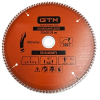 Круг відрізний GTM 210×30мм, 100 зубів, по ламінату (SBL-210100)