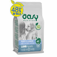 Сухий корм для собак OASY One Animal Protein PUPPY Medium/Large з ягням 2.5 кг (8053017348490)