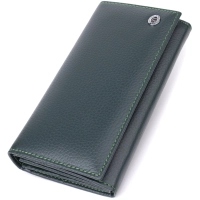 Гаманець ST Leather З натуральної шкіри Зелений (23086)