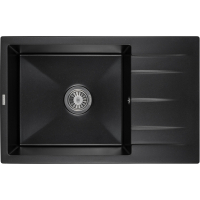 Мийка кухонна GRANADO NAVIA black shine з сифоном (775*495mm.) (gr3801)