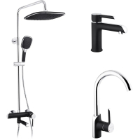 Душовий гарнітур Kroner Essen-SCH063 + змішувач Essen-SCH030 + змішувач Essen-SCH010 (CVS30219)