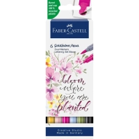 Художній маркер Faber-Castell набір акварельних двосторонніх Goldfaber Aqua Dual Marker Lettering , 6 кольорів (32311)