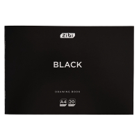 Альбом для малювання ZiBi А4 BLACK, 20 аркушів на скобі (ZB.1423-01)