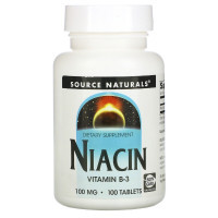 Вітамін Source Naturals Ніацин, Вітамін В3, 100 мг, Niacin, 100 таблеток (SN0501)