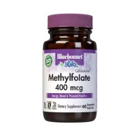 Вітамін Bluebonnet Nutrition Метилфолат (B9) 400мкг, Cellular Active, Methylfolate, 60 вегетаріанських (BLB0456)