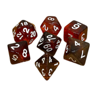 Набір кубиків для настільних ігор Games 7 Days Double Glitter 7 Dice Set - Black-Red (g7dglitdc13)