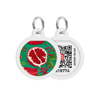 Адресник для тварин WAUDOG Smart ID з QR паспортом "Гранати", коло 25 мм (225-4052)