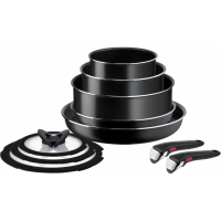 Набір посуду Tefal Ingenio Easy Cook & Clean 10 предметів чорний (L1539053)