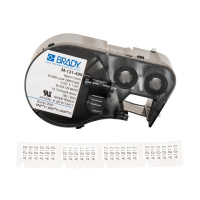 Стрічка для принтера етикеток Brady M-131-499, вирубні, 25.40×12.70 mm, 180 шт, black on white, нейлон (143350)