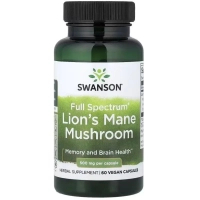 Вітамінно-мінеральний комплекс Swanson Їжачок гребінчастий, 500 мг, Full Spectrum Organic Lion's Mane Mushroom, 60 ве (SWV11096)