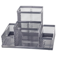 Підставка для дрібниць Buromax 154 x 103 x 100 мм, металева, срібна (BM.6246-24)