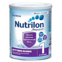 Дитяча суміш Nutrilon 1 Нутрілон для чутливих малюків 400 г (8718117612802)