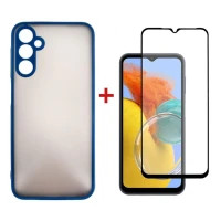 Чохол до мобільного телефона Dengos Kit for Samsung Galaxy M14 case + glass (Blue) (DG-KM-16)