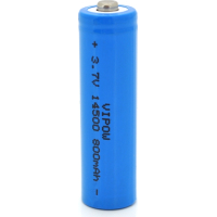 Акумулятор 14500 Li-Ion (size AA), 800mAh, 3.7V, TipTop, blue Vipow (ICR14500-800mAhTT / 25545)