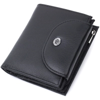 Гаманець ST Leather З натуральної шкіри Чорний (22711)