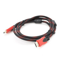 Кабель мультимедійний HDMI M to HDMI M 1.5m V1.4 black/red Merlion (YT-HDMI(M)/(M)NY/RD-1.5m)