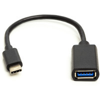 Дата кабель OTG USB 2.0 AF to USB-C 0.1m PowerPlant (CA911837)