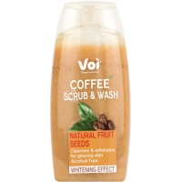 Гель для душу Voi Coffee Scrub & Wash Natural Fruit Seeds Whitening Effect 400 мл (8681608226133)