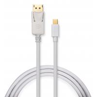 Кабель мультимедійний miniDisplayPort M to Display Port M 1.8m 4K white Vinga (VCPMDPDP1.8WH)