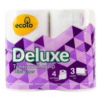 Туалетний папір Ruta Ecolo Deluxe 3 шари 4 рулони (4820202890324)