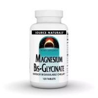 Мінерали Source Naturals Магній Бісгліцинат, Magnesium Bis-Glycinate, 120 таблеток (SNS-02132)