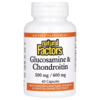 Вітамінно-мінеральний комплекс Natural Factors Глюкозамін та хондроїтин, Glucosamine & Chondroitin, 60 капсул (NFS-02686)